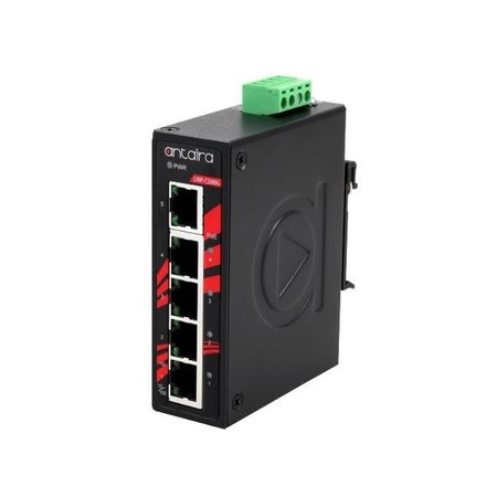 Antaira 5-Port Industrial Compact Gigabit IEEE 802.3bt PoE++ Unmanaged Ethernet Switch, 4-10/100/1000TX LNP-C501G-SFP-bt